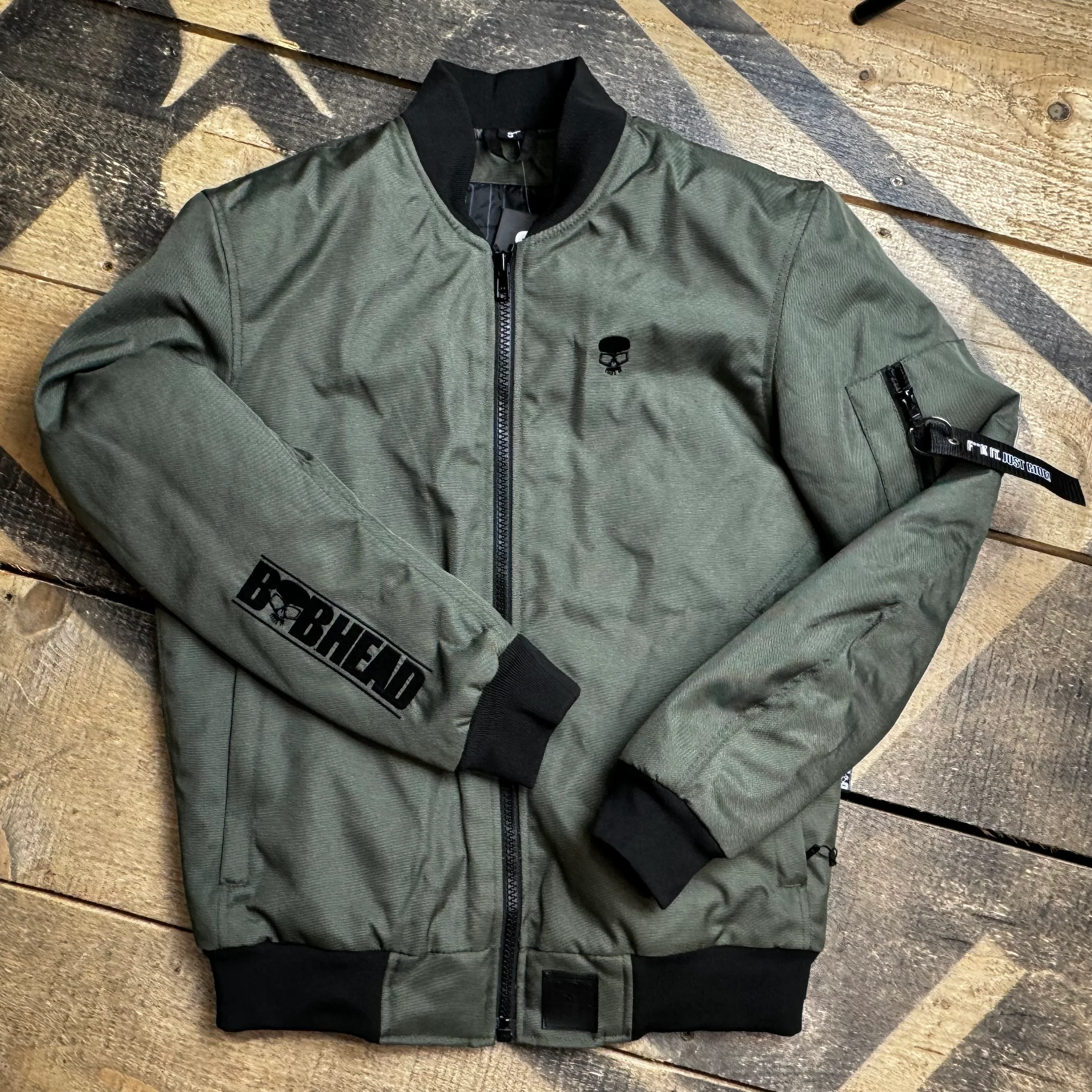 Motorcycle Jacket Protective Textile Alpha Bomber Green | Armored AAA - Image 12