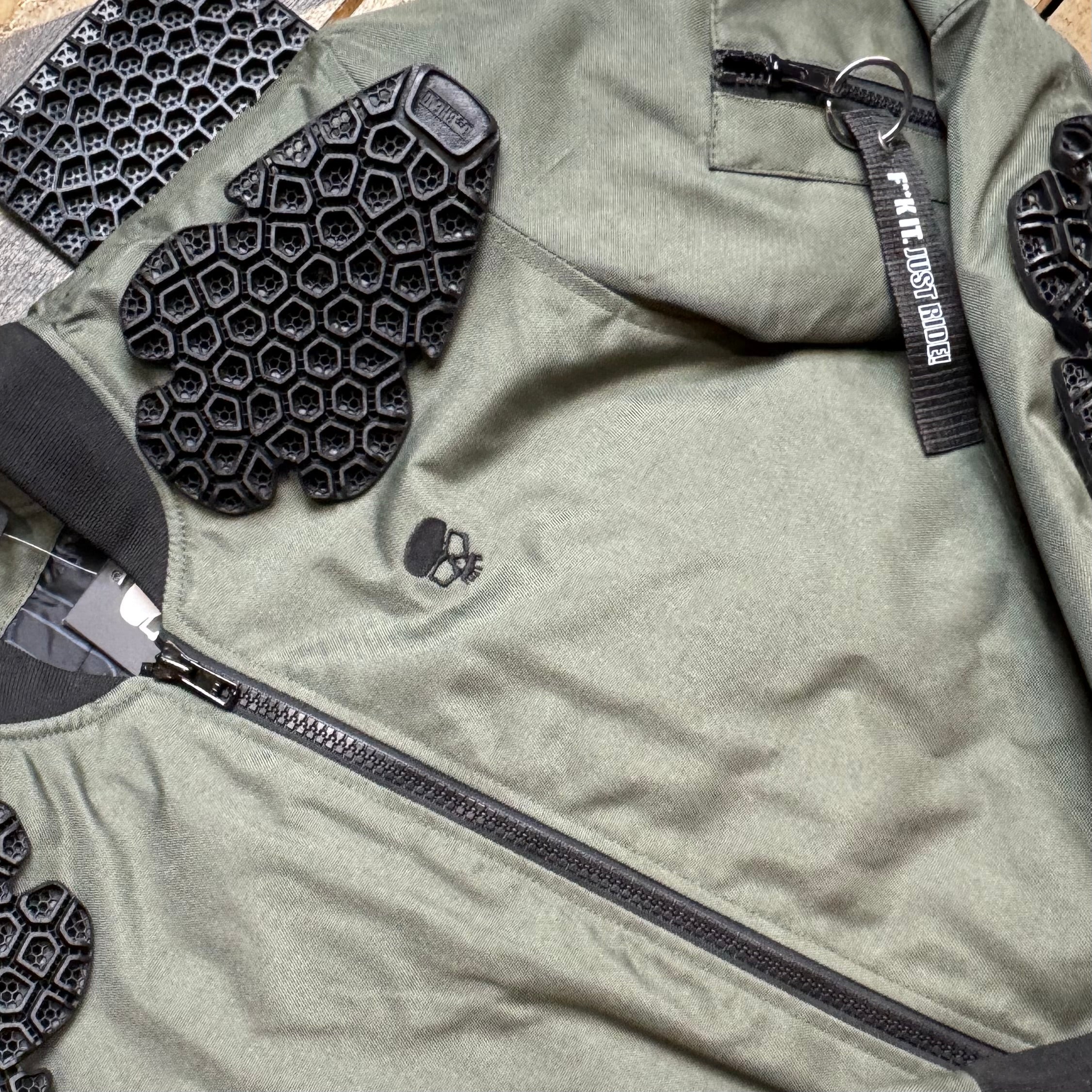 Motorcycle Jacket Protective Textile Alpha Bomber Green | Armored AAA - Image 5