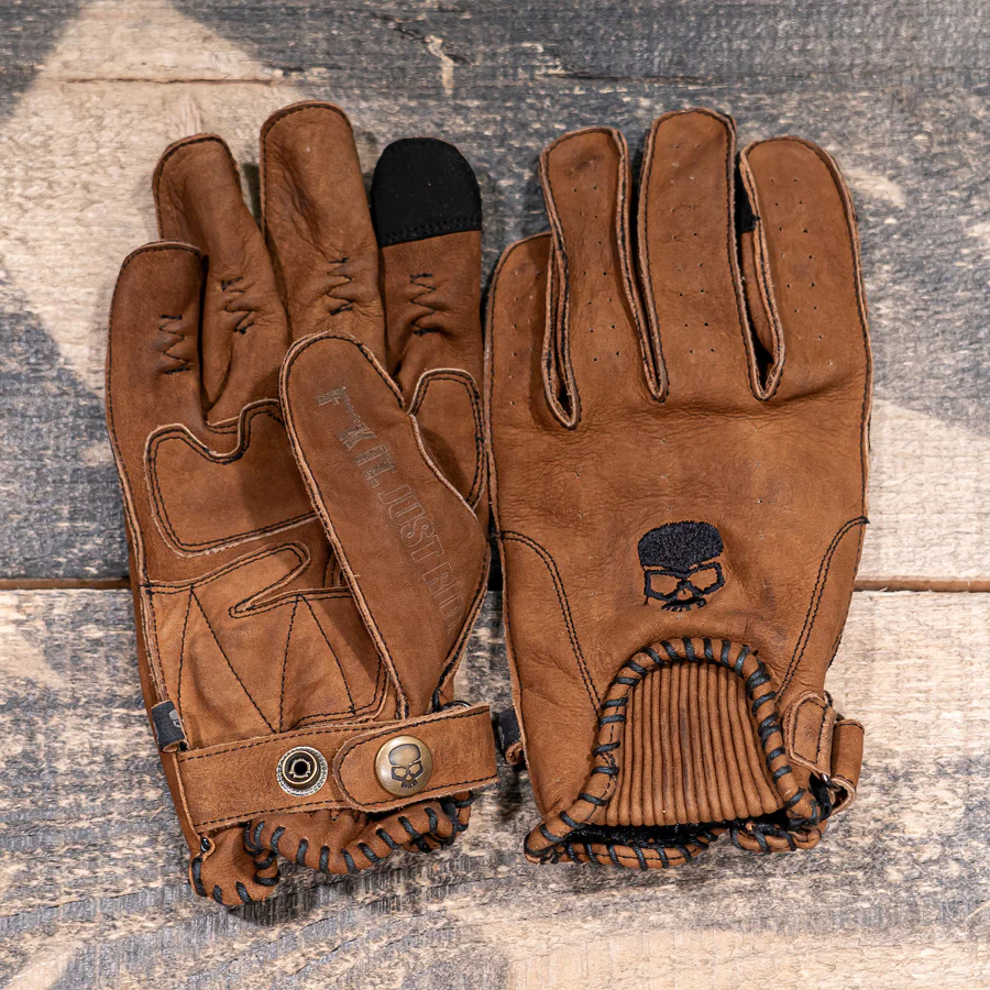 Motorcycle Glove Protective Leather Musket Brown - Image 5