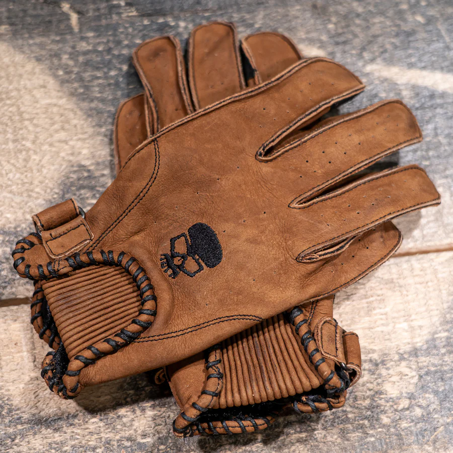 Motorcycle Glove Protective Leather Musket Brown - Image 6