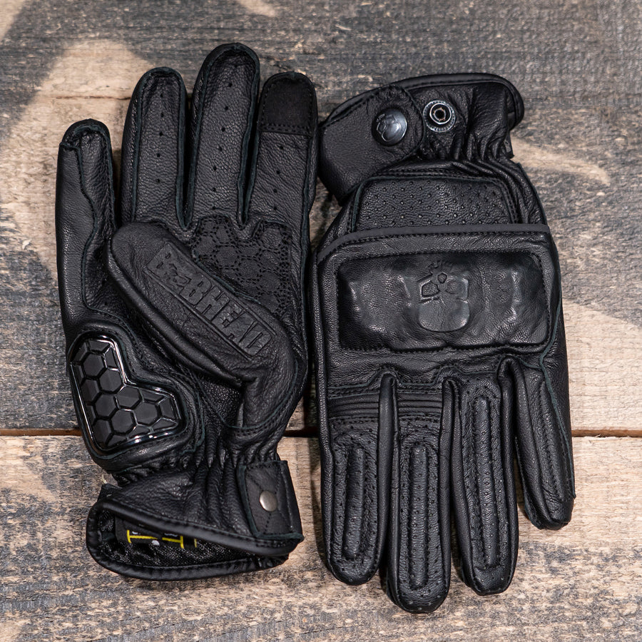 Motorcycle Glove Protective Reaper Leather Black - Image 4