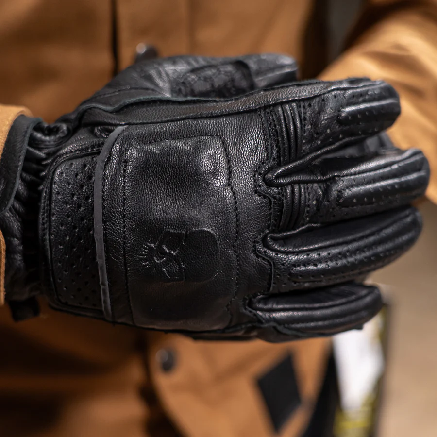 Motorcycle Glove Protective Reaper Leather Black - Image 5