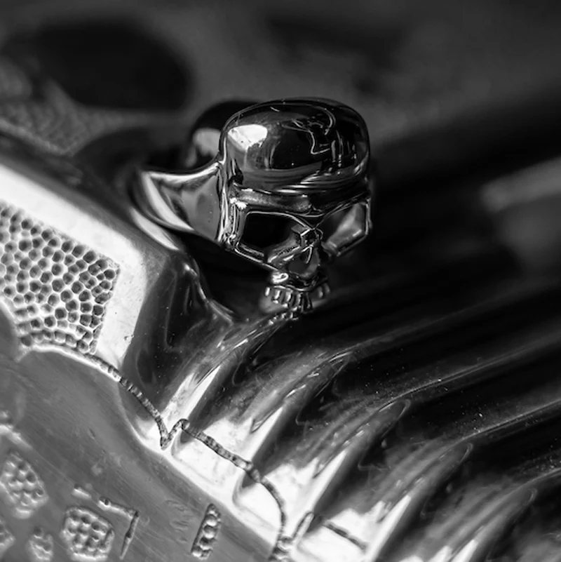 BOBHEAD Silver Skull Ring - Image 4